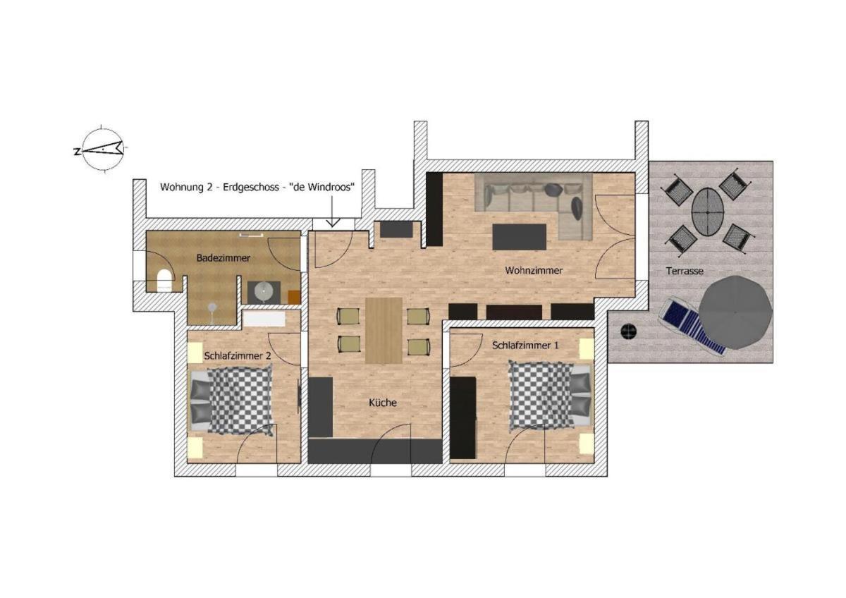 Ferienwohnung De Windroos Born Zewnętrze zdjęcie